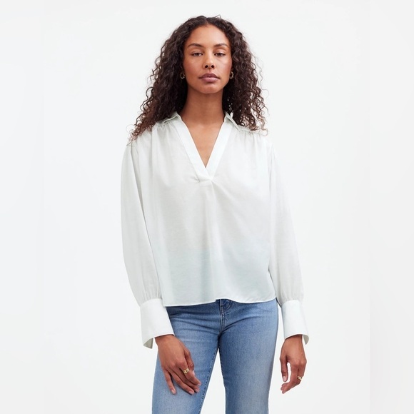 Madewell Easy Long-Sleeve Popover Shirt - Picture 1 of 3